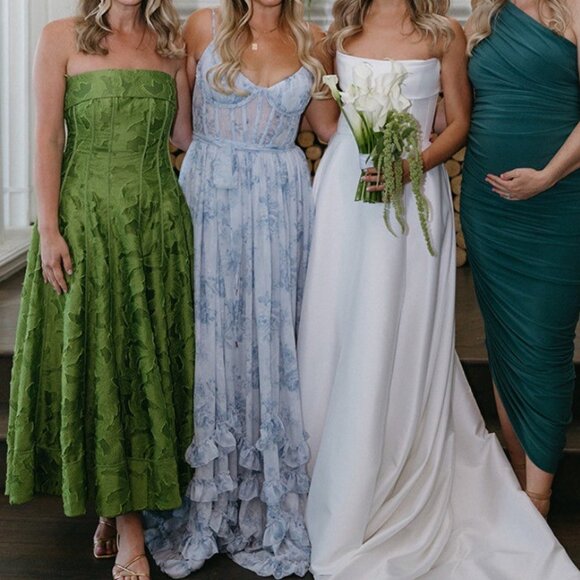 V. Chapman Carmen Corset Front-Slit Ruffled Gown - Picture 4 of 5